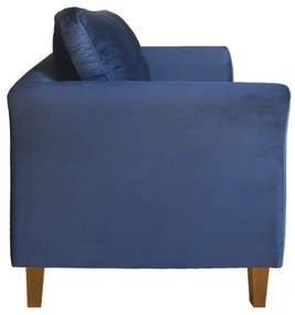 Poltrona Ibis Decorativa Suede Azul Marinho
