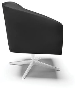 Poltrona Decorativa Giratória Cromada Stella Sintético  Preto D03 - D'Rossi