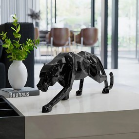 Escultura Decorativa Pantera Caminhando M Preto Brilho G07 - Gran Belo
