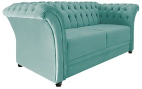 Namoradeira Chesterfield Sofia Suede Azul Tiffany - ADJ Decor