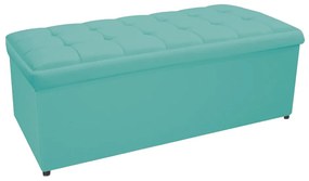 Calçadeira Copenhague 160 cm Queen Size Suede Azul Tiffany - ADJ Decor