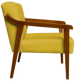 Poltrona Decorativa Vênus Veludo Amarelo