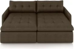 Sofá Retrátil 3 Lugares Para Sala 244cm Elios Couro Castanho Z55 - Mpo