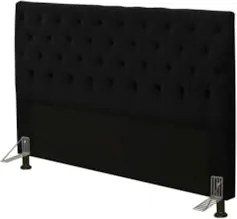 Cabeceira Cama Box Casal Queen 160cm Cristal Veludo Preto - MV Estofad