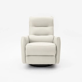 Poltrona do Papai Reclinável Elétrica Sala de Estar Plaza USB e USB-C Gira Balança Couro Off White G40 - Gran Belo