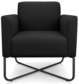 Poltrona Decorativa Isabella Base X Suede Preto G19 - Gran Belo