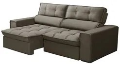 Sofá Retrátil Reclinável 3 Lugares 180cm Blanches F05 Veludo Castor -