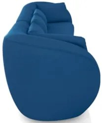 Sofá 3 Lugares 252cm Orgânico Pé Madeira Yume Veludo Azul Z55 - Mpozen