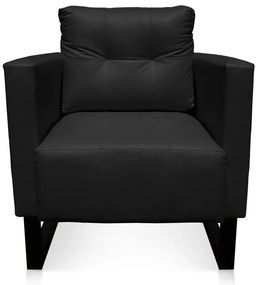 Poltrona Livia Corino Preto Base Industrial Preto - D'Rossi