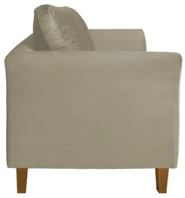 Kit Namoradeira + 2 Poltronas Ibis Sala Recepção Suede Nude