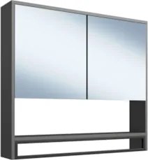 Armário de Banheiro Espelheira com 2 Portas Moscow Grafite Z54 - Mpoze