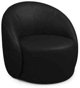Poltrona Decorativa Orgânica Giratória Lua Sintético PU D03 - D'Rossi - Preto