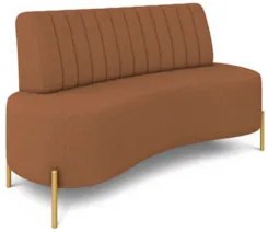 Sofá 2 Lugares 160cm Pés Aço Dourado Tamar Boucle Terracota Z08 - Mpoz