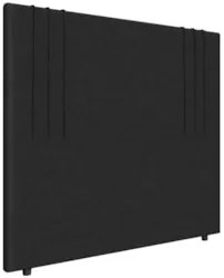 Cabeceira Cama Box Solteiro 90cm Estofada Rama Linho Preto Z04 - Mpoze