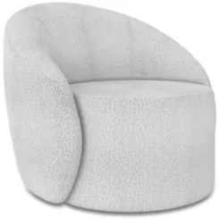 Sofá 4 Lugares 220cm Wendi e Poltrona Steve Boucle Cinza I01  - Mpozen