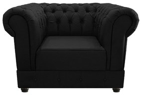 Poltrona Decorativa Chesterfield Ana Corano Preto - ADJ Decor