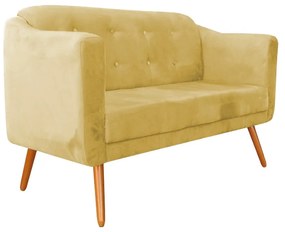 Namoradeira Bruna 1,40 m 2 Lugares Pés Palito Suede Amarelo