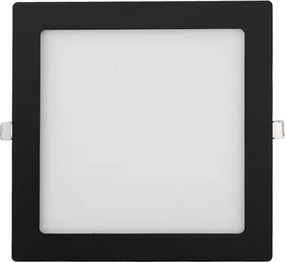 Plafon Led De Embutir Quadrado Preto 18w Moldura