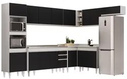 Armário de Cozinha Modulada de Canto 8 Peças CP09 Balcão com Pia Inox