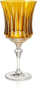 Taça de Cristal Lapidado P/ Vinho Tinto 345ml - Amarelo  Amarelo