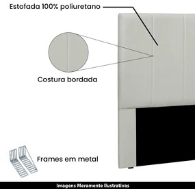 Cabeceira Decorativa Casal 1,40M Erza Veludo Prata G63 - Gran Belo