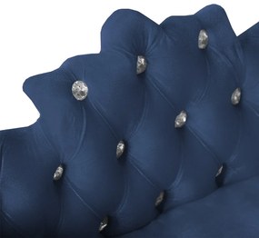 Mini Divã Sofá Realeza Cama Pet para Cães ou Gatos Elegante Suede Azul Marinho