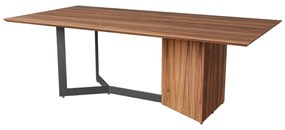 Mesa de Jantar Leontis Retangular Tampo com Acabamento Laminado Base Madeira Laminada e Base Aço Pintura Laca