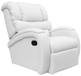Poltrona do Papai Reclinável Giratória e Balanço Zero Wall com Gatilho Oasis PU Sintético Branco G23 - Gran Belo