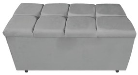 Calçadeira Estofada Manchester 90 cm Solteiro Suede Cinza - ADJ Decor