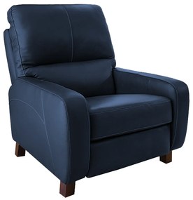 Poltrona do Papai Reclinável Manual Viena Two Way Couro Azul G40 - Gran Belo