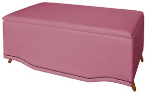 Calçadeira Baú Casal 140cm Greta Pés Palito Suede Rosa - Sheep Estofados