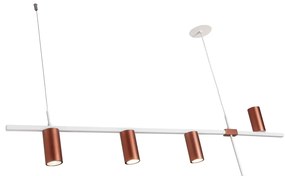 Pendente Sonda 5,7X28X130Cm Focos Assimetricos 4Xmr16 - Usina 16980/4 (BT - Branco Texturizado)