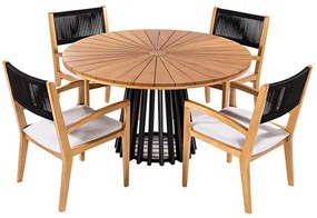 Conj. Tune Mesa de Jantar + 04 Cadeiras Corda Preta - 72517 Sun House