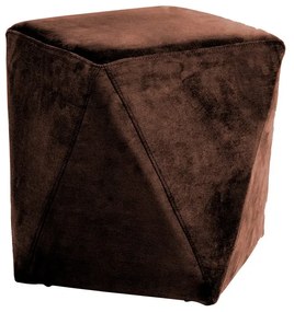 Puff Decorativo Sala de Estar Blois Veludo Marrom G15 - Gran Belo