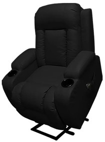 Poltrona do Papai Austin com Elevação Lift 150º Massagem Aquecimento PU Preto G31 - Gran Belo
