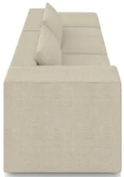 Sofá 4 Lugares 323cm Com Puff Direito Fay Linho Bege Z55 - Mpozenato