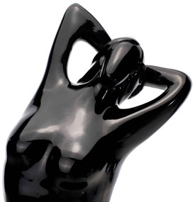 Escultura Decorativa Eva Em Cerâmica Preto 39x21x25 Cm - D'Rossi