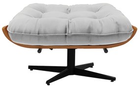 Puff Giratório Costela Suede Base Giratória Preto - D'Rossi - Cinza