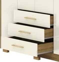 Guarda Roupa Solteiro 150cm 4 Portas Otto Nature/Champanhe V02 - Mpoze