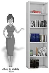 Estante Livreiro 4 Prateleiras Luiza Branco - AJL Móveis