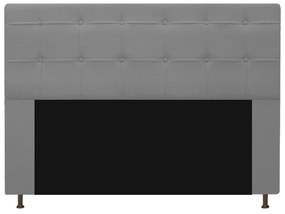 Kit Cabeceira e Calçadeira Baú Estofada Mel 160 cm Queen Size Com Capitonê Corano Cinza - ADJ Decor