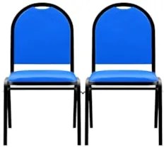 Kit 2 Cadeiras Hoteleiras Auditório Empilhável Sintético Z33 Azul - Mp