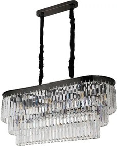 Pendente Cristal Metal Preto Cromado Palace