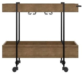 Carrinho Bar Industrial Adega Steel Quadra Vermont/Preto
