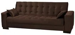 Sofá Cama para Sala de Estar Lisboa Suede Marrom - Ibiza