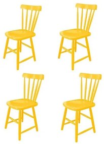 Kit 4 Cadeiras Skand Assento Escavado Cor Amarelo - 66733 Sun House