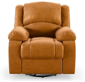 Poltrona do Papai Reclinável Sala de Cinema Madrid Glider Manual Giratória Massagem USB PU Whisky  G23 - Gran Belo
