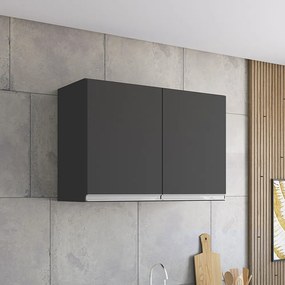 Armário Cozinha Aéreo 81cm com 2 Portas Leticia A01 - D'Rossi - Cinza