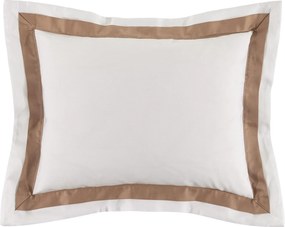 Almofada c/ Enchimento Trussardi Cetim 300 Fios Vercelli - Branco e Stelo 30 x 40 cm