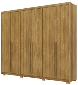 Guarda Roupa Dubai Majestic 6 Portas e 3 Gavetas Nature - Vila Rica Móveis